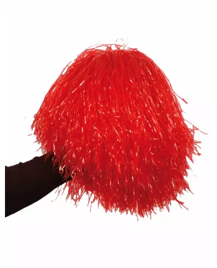 Röd metallisk pompom