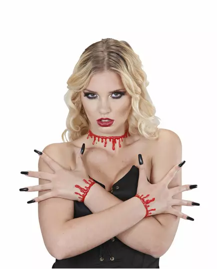 Blodigt halsband vuxen Halloween