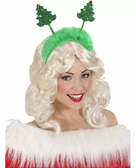 Grönt julgransdiadem med päls jul