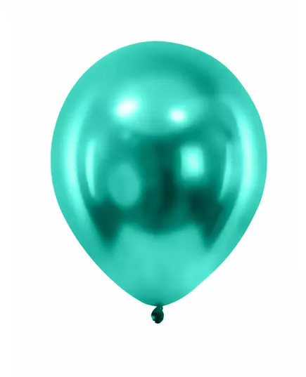 12 mörkgröna metallicballonger 28 cm