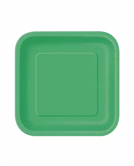 16 små smaragdgröna papptallrikar 18 cm