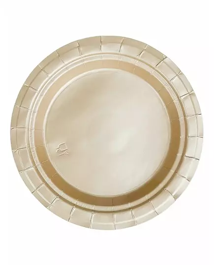 20 små matta guldfärgade papperstallrikar 18 cm