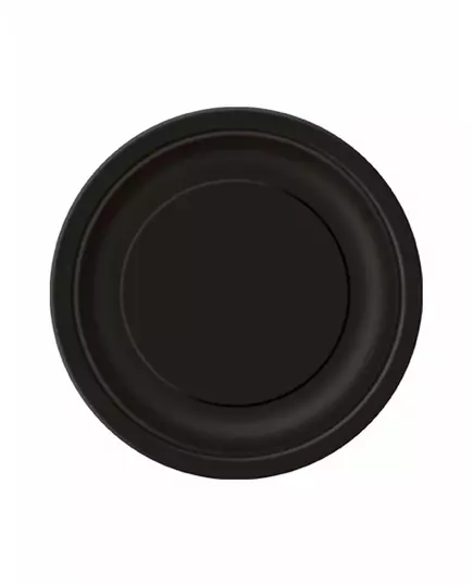20 svarta små papperstallrikar 18 cm