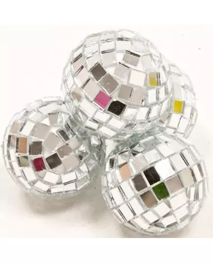 4 silverfärgade minidiskokulor 3,5 cm
