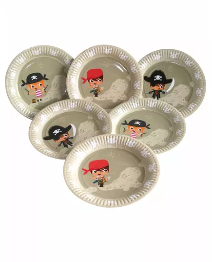 6 papperstallrikar Pirate 23 cm