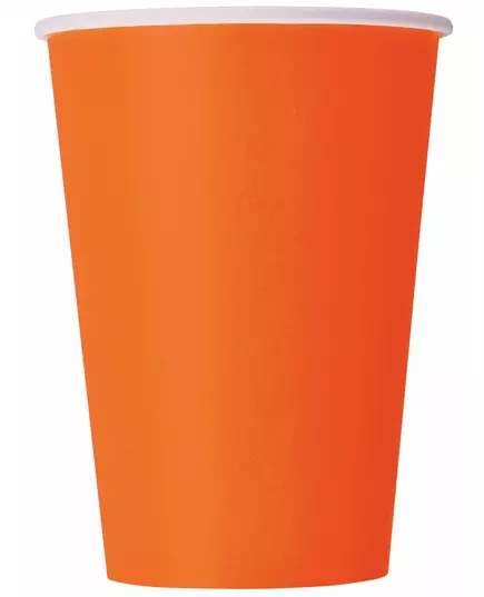 8 Orange pappmuggar 210 ml