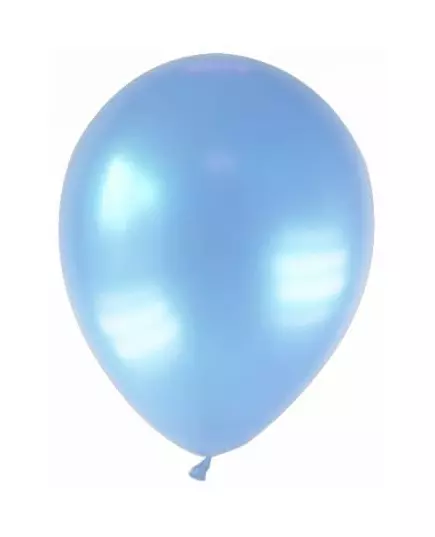12 ljusblå metallicballonger 28 cm