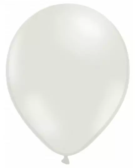 100 vita metallskimrande pärlemorsballonger 29 cm