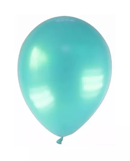 12 metalliska blågröna ballonger 28 cm
