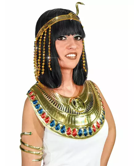 Guldfärgat paljettpannband egyptisk orm dam
