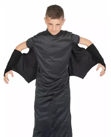Svart vampyrmantel med fladdermus för barn Halloween