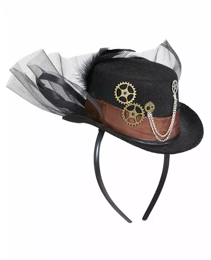 Hatt med svart slöja vuxen Steampunk