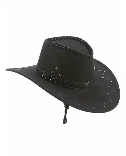 Svart cowboyhatt i mockaimitation vuxen