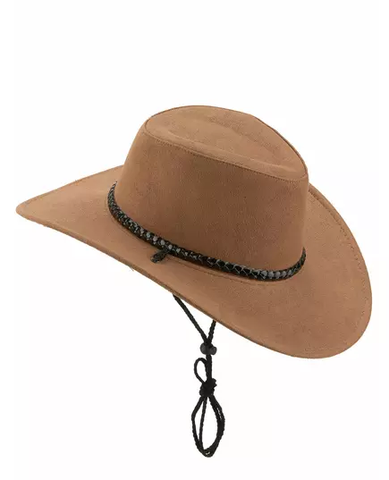 Lyxig brun cowboyhatt i mocka vuxen
