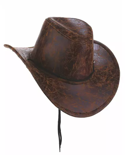 Brun cowboyhatt i konstläder vuxen