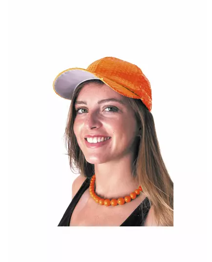 Halsband med stora orange pärlor för vuxen
