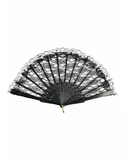 Svart spets solfjäder 24 cm vuxen