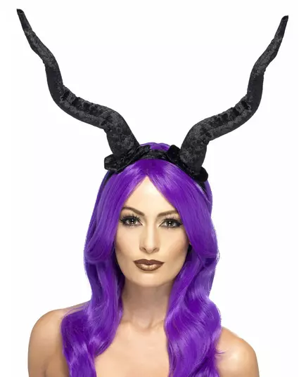 Demonserre-tête med stora demoniska horn Halloween