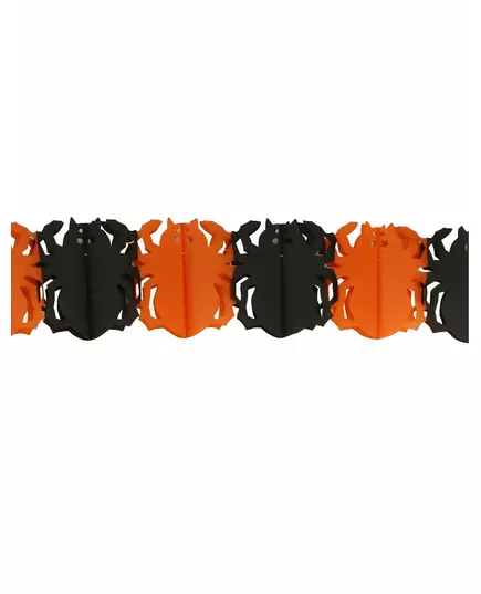 Pappersgirlang orange och svarta spindlar Halloween 3 m