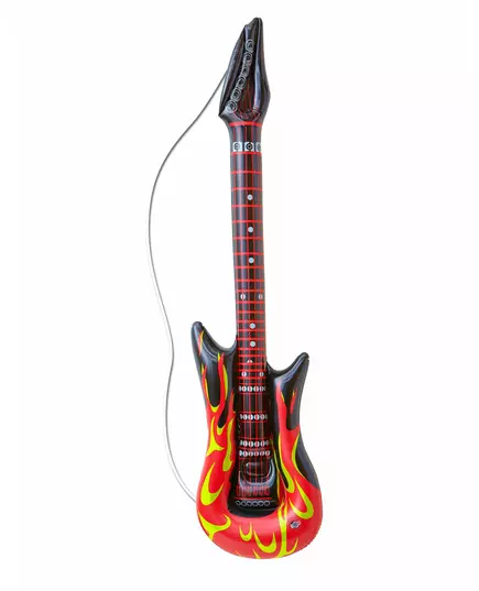 Uppblåsbar rockgitarr i lågor 105 cm