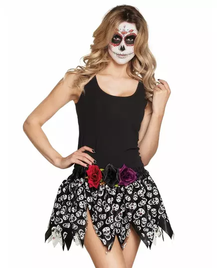 Kjol med mexikanska skelett vuxen Dia de los muertos