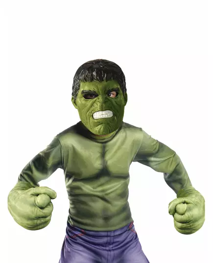 Kit med mask och jättehandskar Hulk™ barn