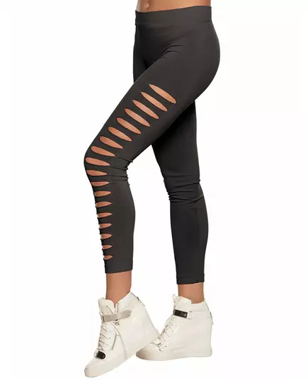 Svarta leggings med hål för vuxen