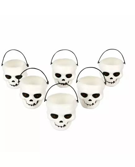 6 mini-hinkar med dödskalle Halloween