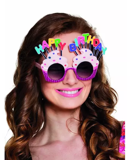 Happy Birthday-cupcakeglasögon vuxen