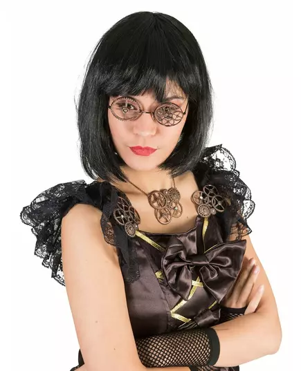 Runda bronsfärgade Steampunk-glasögon