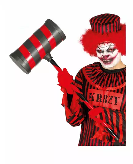 Röd och svart mördarklubbshammare clown vuxen 79 cm
