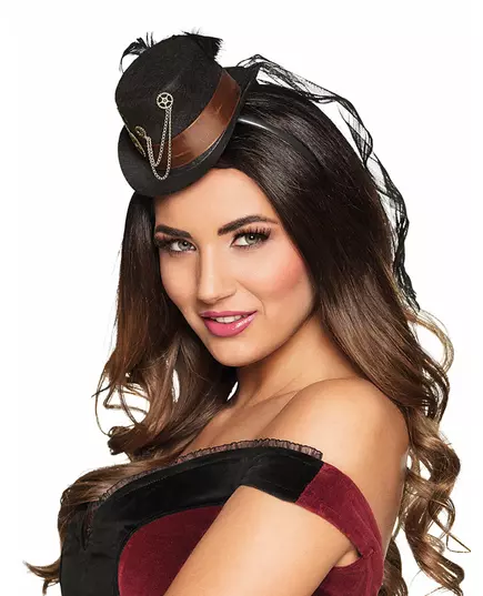 Steampunk-minihatt med kugghjul för damer