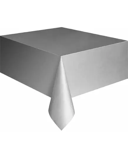 Rektangulär silverfärgad plastduk 137 x 274 cm