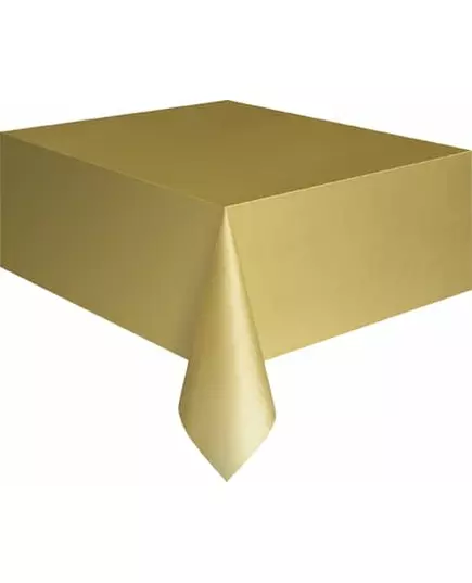 Rektangulär plastduk matt guldfärgad 137 x 274 cm