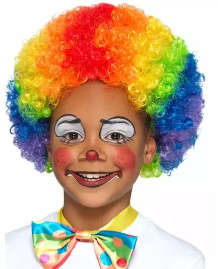 Mångfärgad clownperuk barn