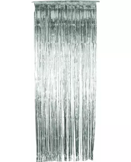 Glittrande silverfärgad gardin 91 x 244 cm