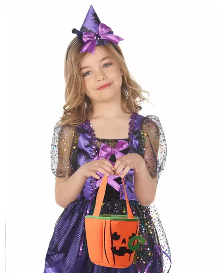Halloweenpåse med skrämmande pumpa barn