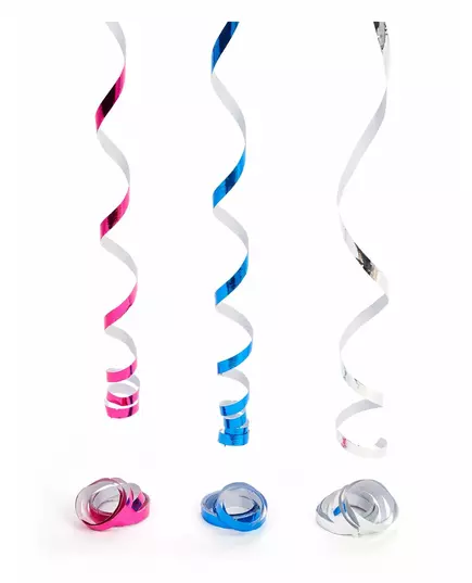 3 serpentiner i assorterade metalliska färger disco