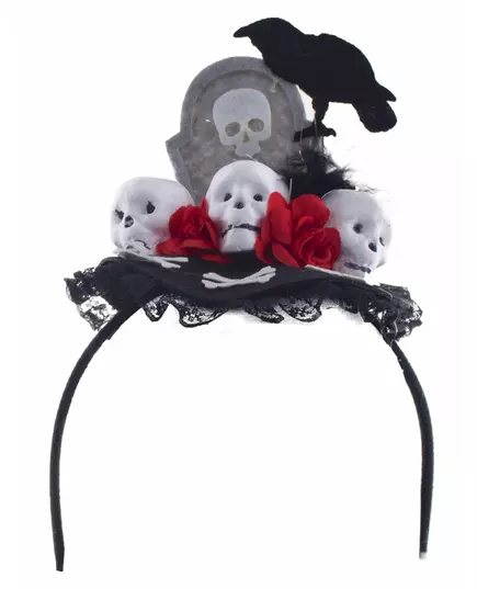Pannband med korp Dia de los muertos för dam