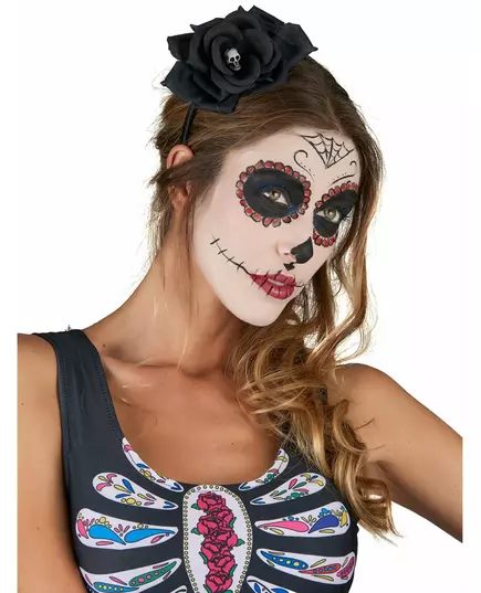 Rosa och svart diadem Dia De Los Muertos vuxen