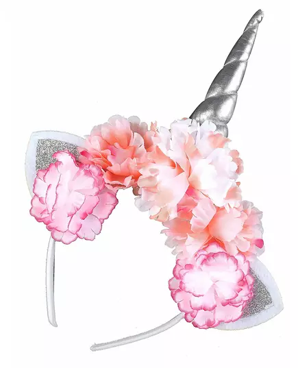 Enhörningsdiadem med rosa pioner vuxen