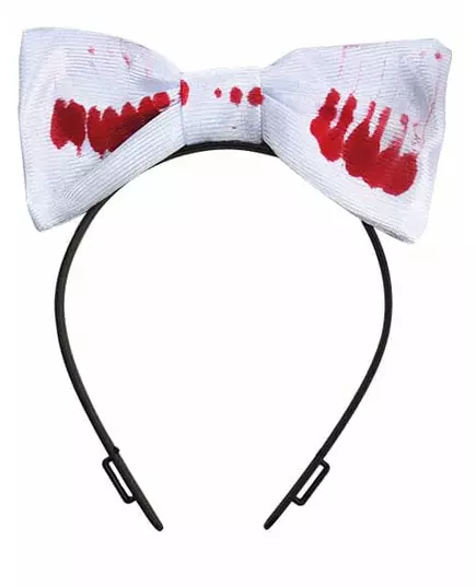 Diadem med rosett och blodfläckar vuxen Halloween