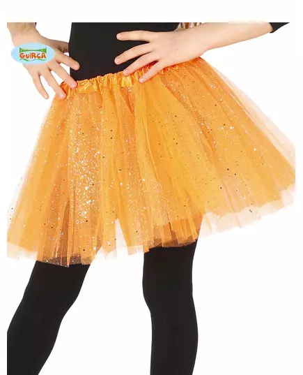 Orange paljettkjol flicka