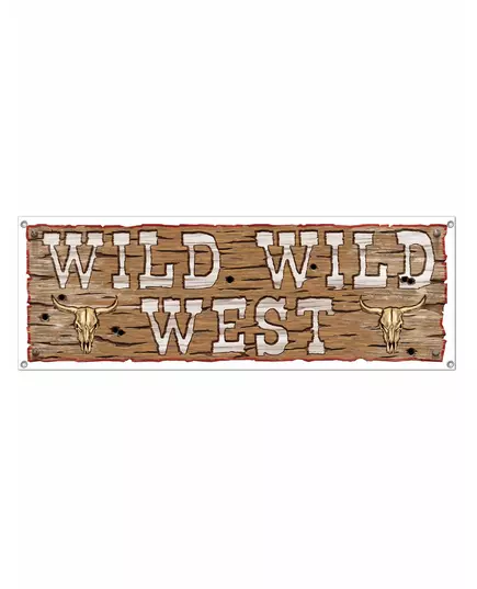 Plastbanner Wild Wild West 1,5 m x 53,3 cm