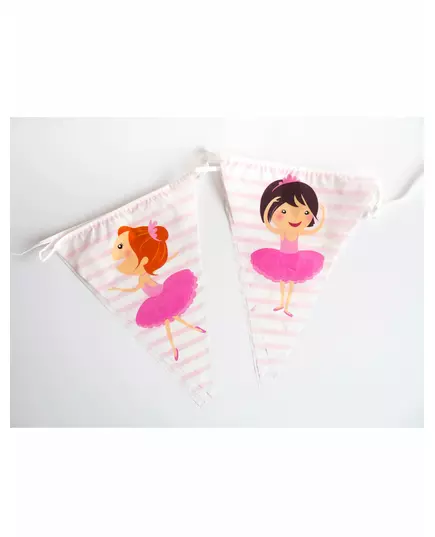 Plastgirlang med ballerinavimplar 270 cm
