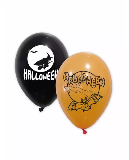 10 latexballonger svarta och orange Halloween 30 cm