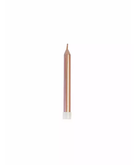 10 metalliska roséguldiga födelsedagsljus 7 cm
