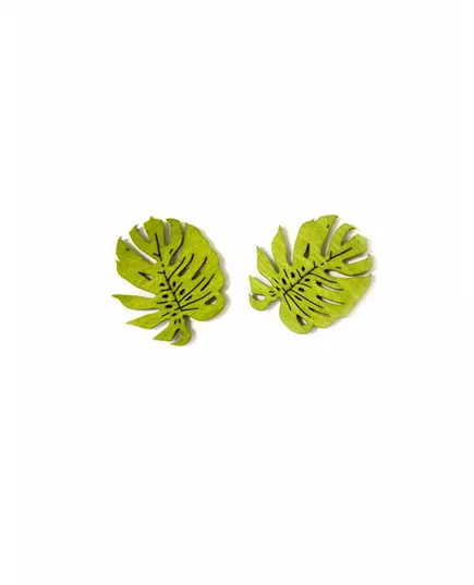 10 träkonfettin med tropiska blad 4 cm