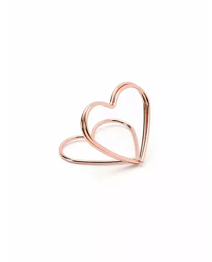 10 rosa guldfärgade hjärtplaceringskort 2,5 cm