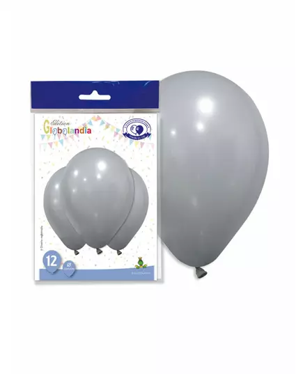 12 grå latexballonger 28 cm